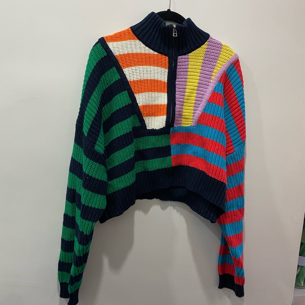 STAUD Cropped Hamptons Sweater